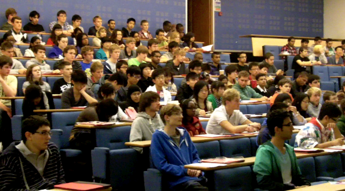 Students in a lecture theatre