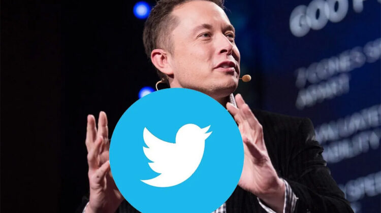 Image of Twitter logo and Elon Musk