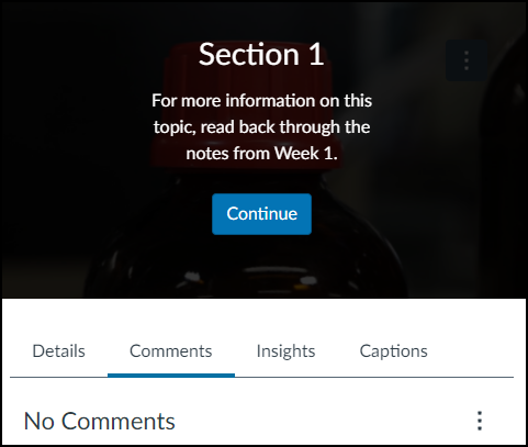 Screenshot of a annotation within a video prompting student to review course materials.