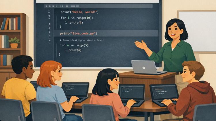 Teaching live coding in a classroom environment